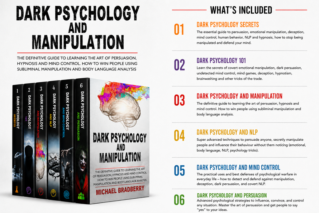 Dark Psychology eBook Bundle – 6 PDF Books on Persuasion, Manipulation, Mind Control, NLP & Human Behavior